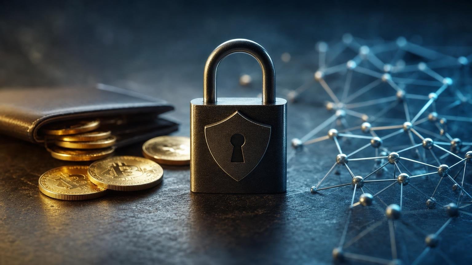 A crypto wallet owner checks an exchange address and network while keeping the wallet’s seed phrase and private key offline